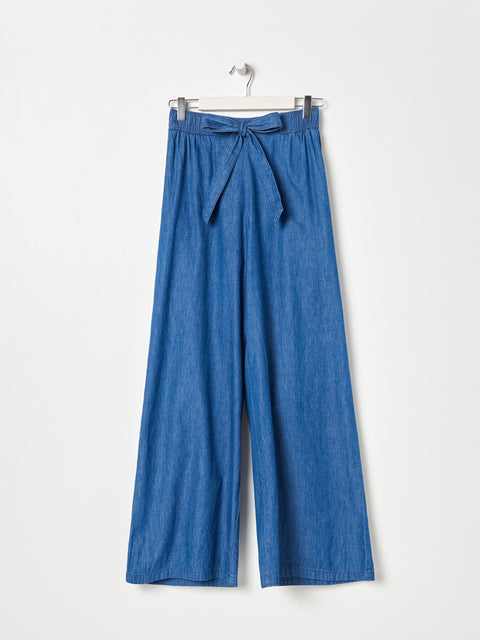 Wide Leg Palazzo Trousers with Tie Waist TKHI02