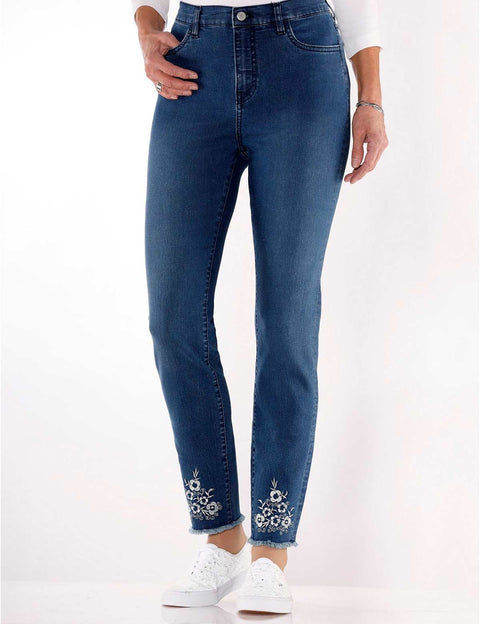 Floral Embroidered Denim FEPKHI01