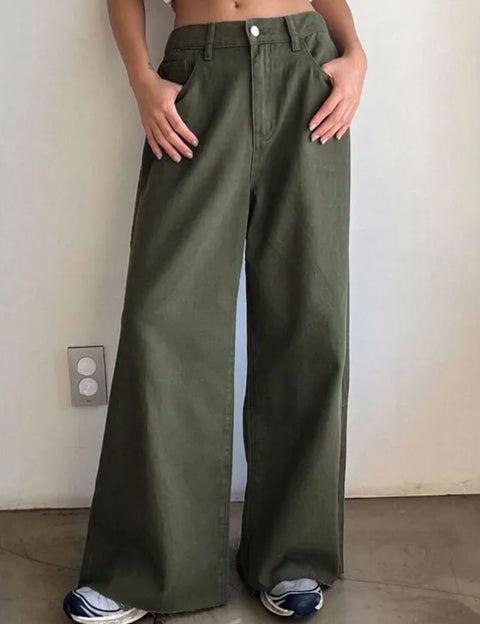 High Waist Wide Leg Fashion Denim HWKHI01