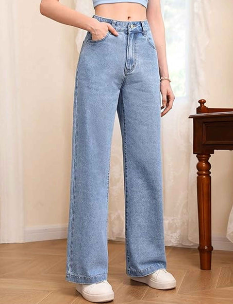 Women Denim Stretchable Wide Leg High Waist