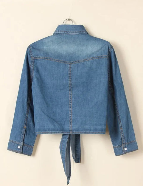 Stylish Denim Crop Top Shirt CSAE06