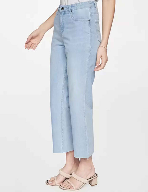 Women Boyfriend High Rise Light Blue Jeans