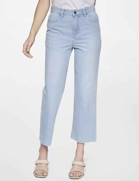 Women Boyfriend High Rise Light Blue Jeans