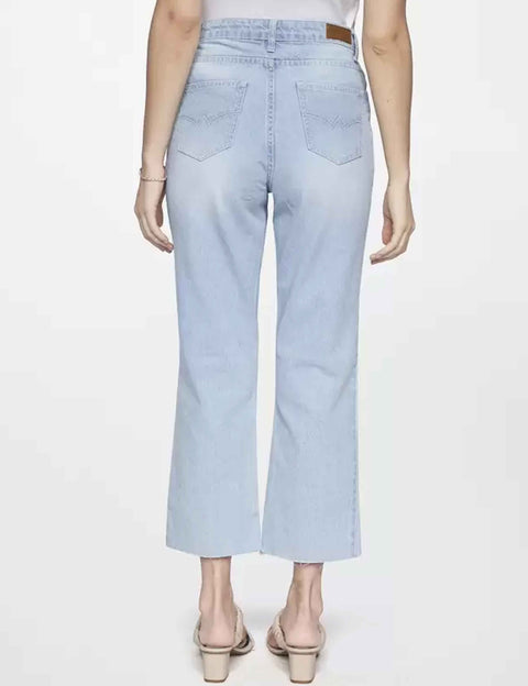 Women Boyfriend High Rise Light Blue Jeans
