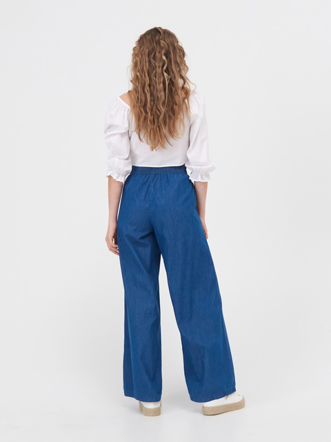 Wide Leg Palazzo Trousers with Tie Waist TKHI02